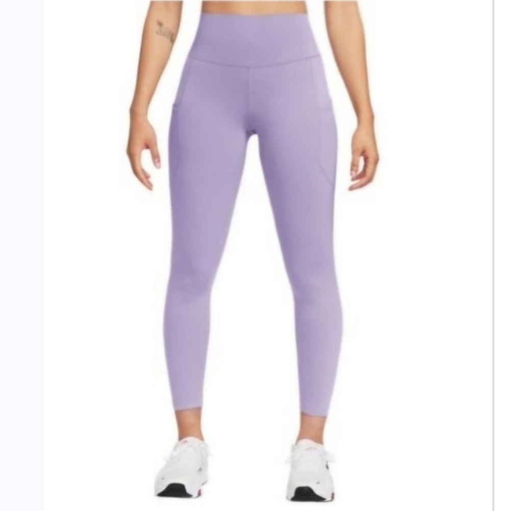 NWT NIKE Women's One High-Waisted 7/8 Tight Pocket Leggings Athleisure Purple‎